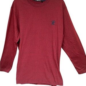 Beverly Hills Polo Club men's long-sleeve T-shirt burgundy color.
